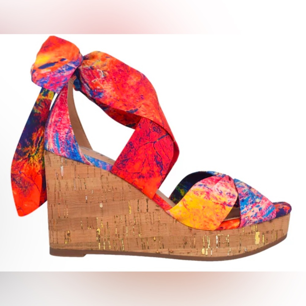 Impo Orabelle Women's Ankle Wrap Platform Wedge Memory Foam Sandals - Picture 6 of 15